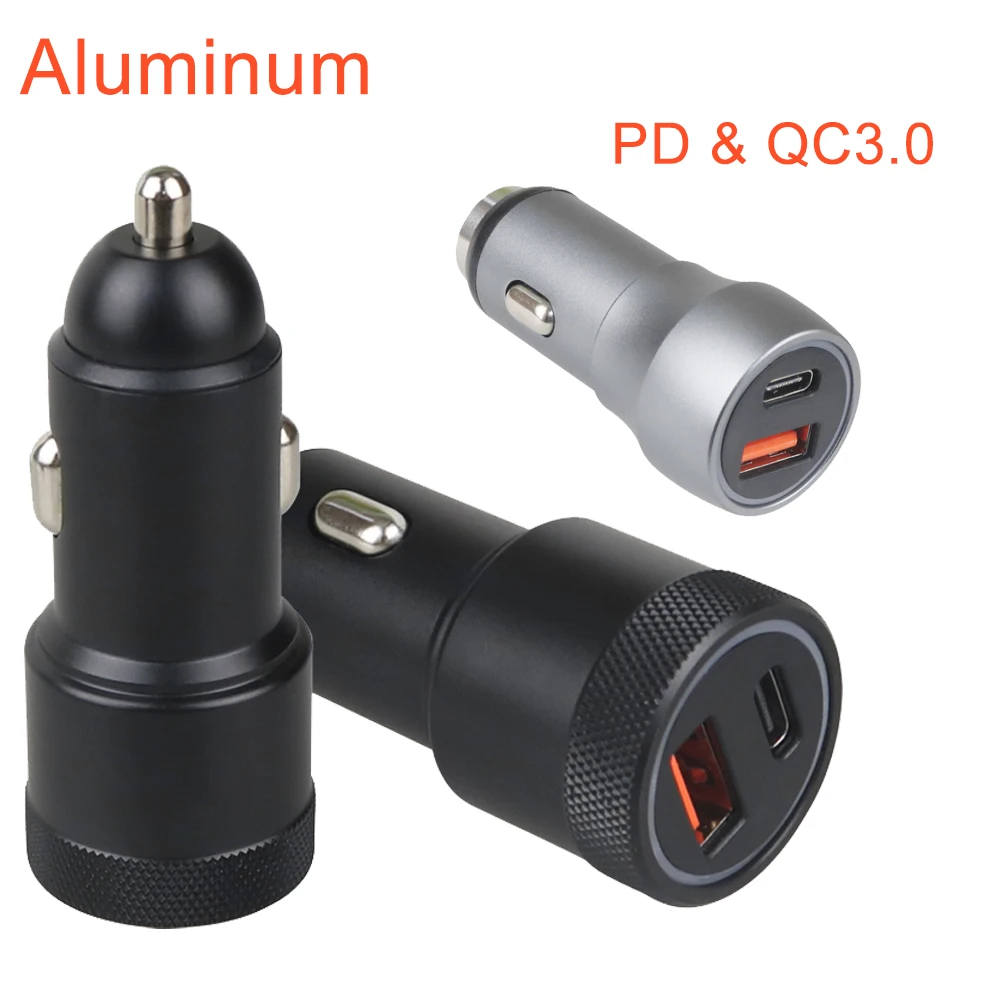 Aluminum Housing 12V Double Fast Charging Adapter Mobile Phone Dual USB Car Charger