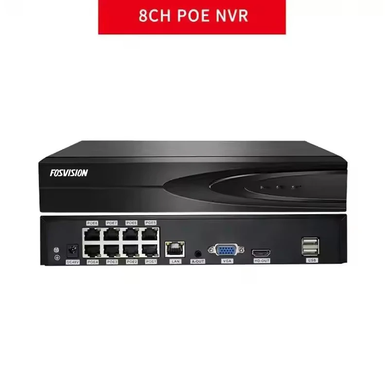 Fosvision 4k 8mp Ip Poe Camera System Hd Video 8ch Poe Nvr Camera Kit Set 8 Channel Nvr Home Security Cctv System Two Way Audio
