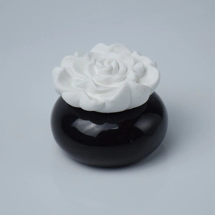 Home decor RoseLotus Peony aromatherapy essential oil Handmade Flower Ceramic Stone Diffuser ceramic aroma diffuser