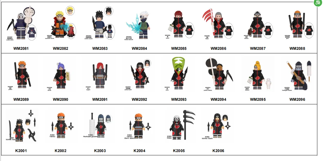 Anime  Yahiko Konan Uchiha Itachi Hoshigaki Kisame Madara Collection Mini Action Figures Building Blocks Kids Toys