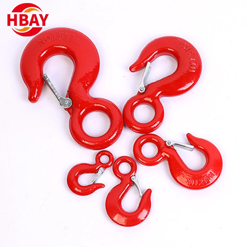 1 Ton Stainless Steel Casting Alloy Hook with American Eye Latch Strong Bearing Force Lifting Hook for Industrial & Hardware Use
