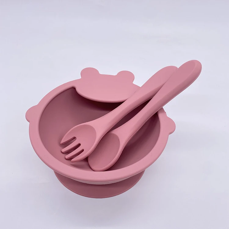 Custom Logo Bpa Free Utensils Best Toddler Essentials Food Grade Silicone Baby Self Feeding Set