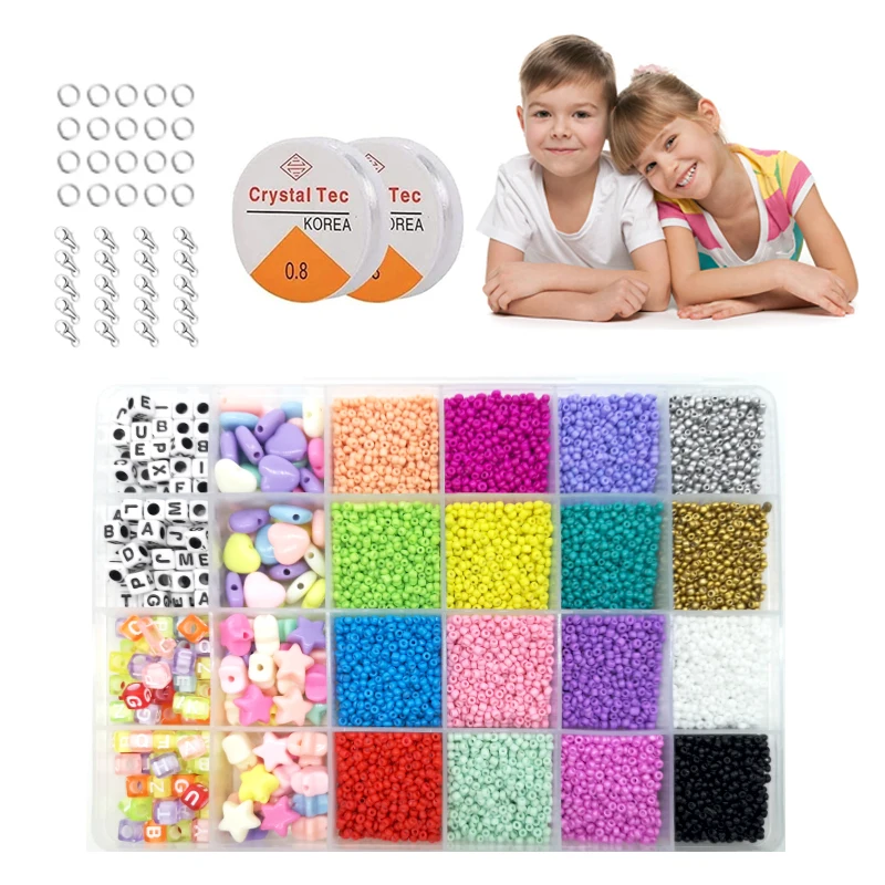 Cuentas de Cristal glass Seed Beads Craft Beads mostacilla checa for Bracelets Jewelry Making and Crafts with a Storage Box