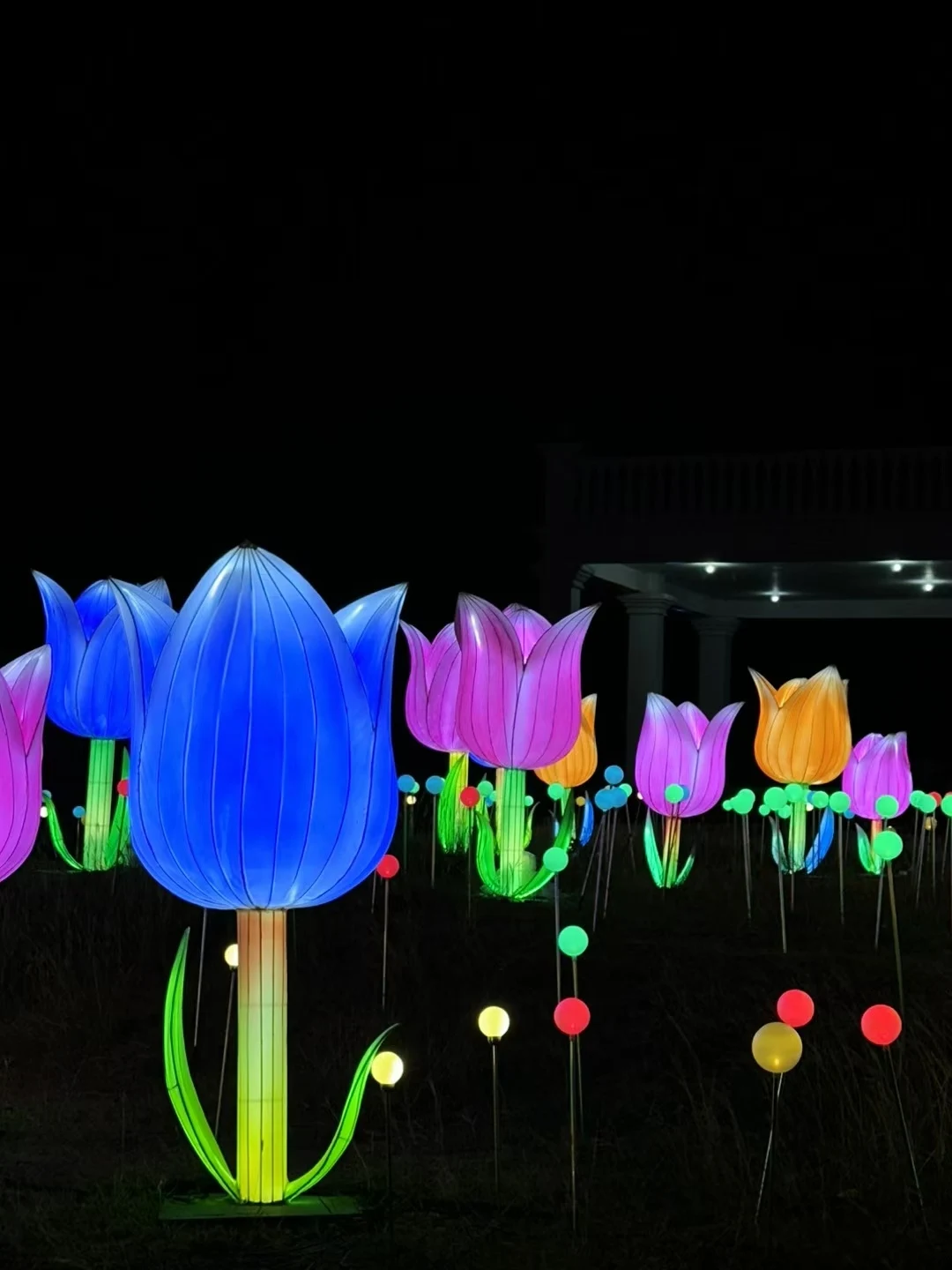 Handmade 2025 Chinese lantern Paper flower tulip lotus Silk Lanterns for Christmas New Year for Outdoor Decorative Lighting