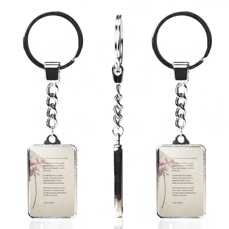 Брелок для ключей, горячая Распродажа, английская цитата, прямоугольный двусторонний брелок с рисунком