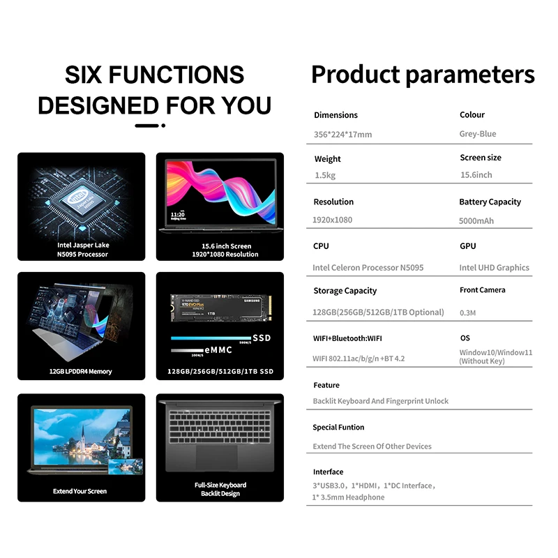 Supplier Laptop Computer 12GB DDR4 RAM 256GB SSD Hard Drive Pink Color Intel Core Celeron N5095 Laptops