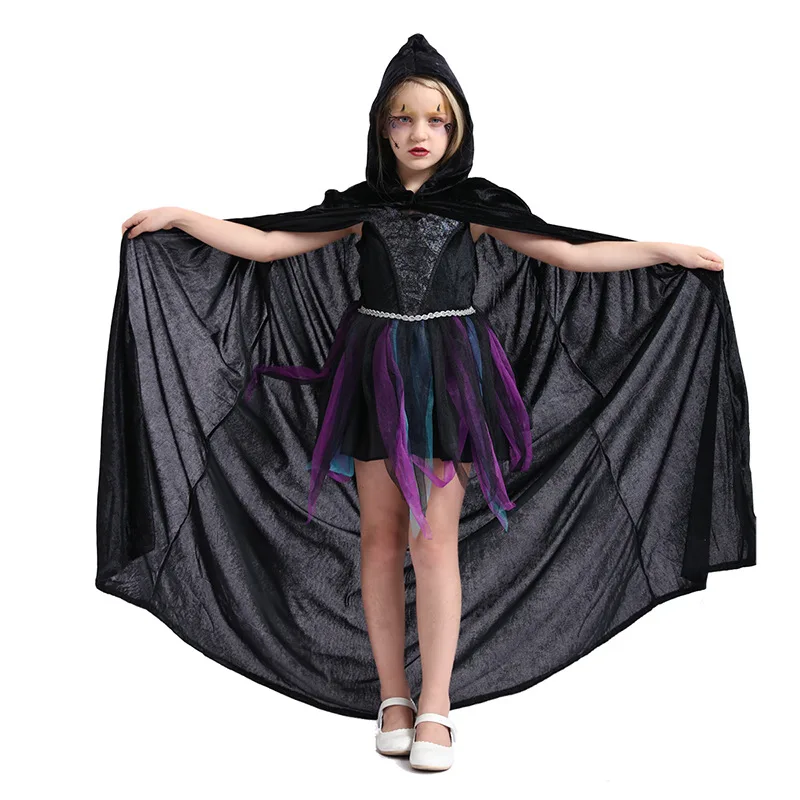Manufacturers wholesale new Halloween black simple cape over every house dress up performance clothing wholesale