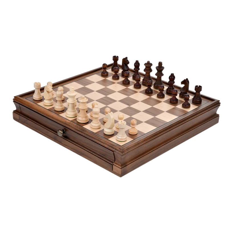 Wooden Chess Set Folding Magnetic Large Board Portable Travel Chess Board Game Puzzle Game For Kids And Adults
