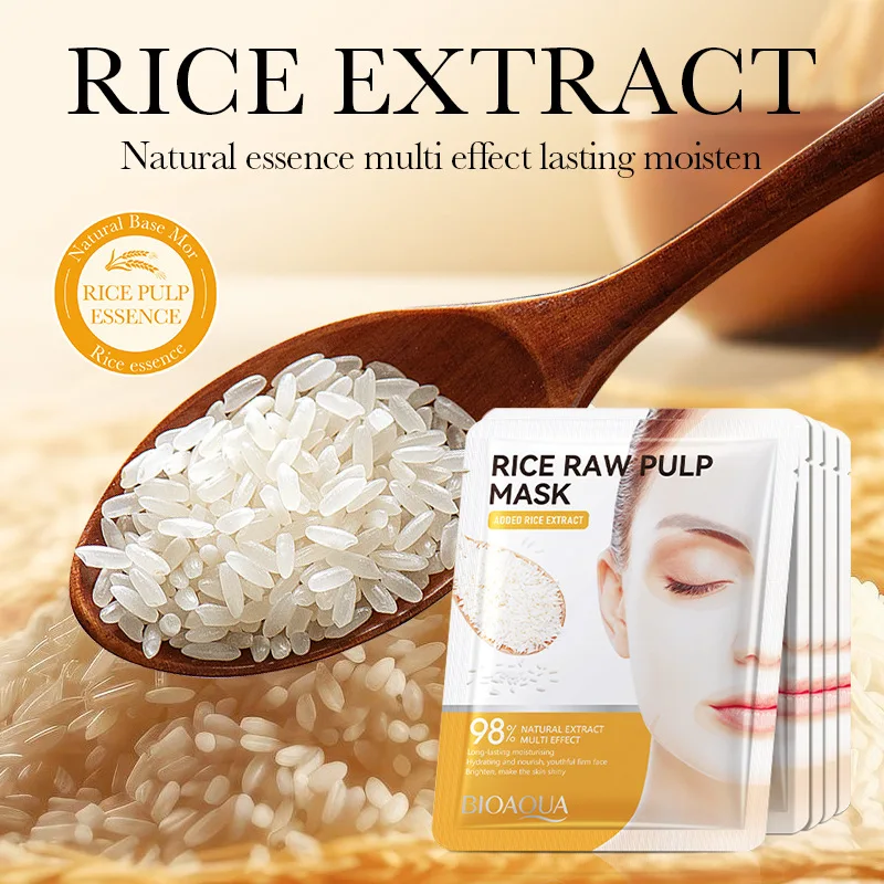 BIOAQUA Rice puree mask 25g facial mask nourishing moisturizing and brightening mask skin care