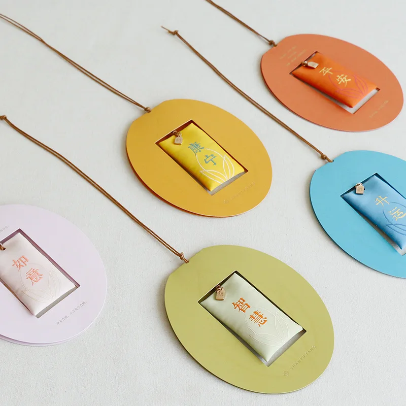 Custom Girl Weath Bags Omamori Traditional Gift Good Luck Sachet Silk Embroidered Perfume Satchel