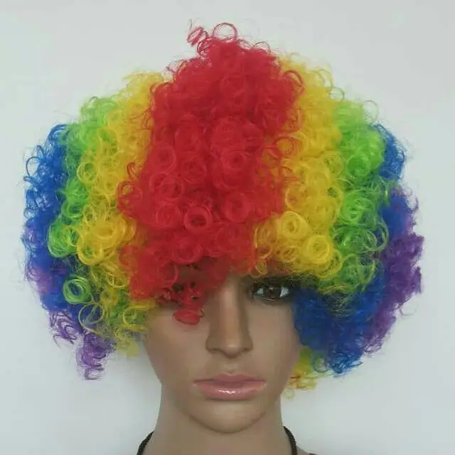 synthetic fiber hair disco party clown afro football fan wigs hair child costume adult football fan wigs
