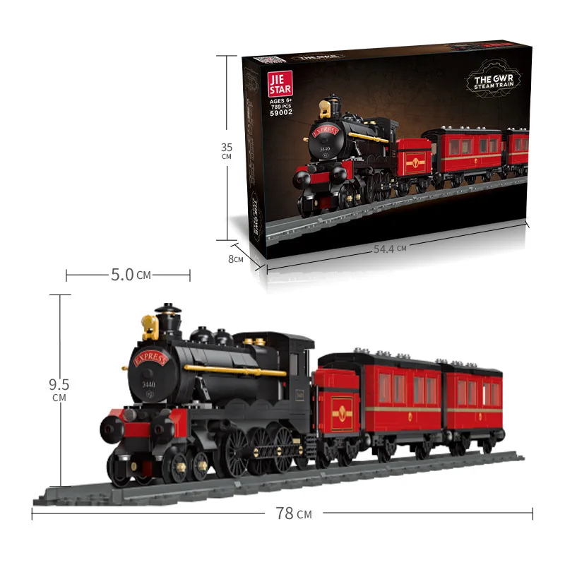 Plastic Railway Train Building Blocks Simulation Steam Engine Train Model Boy Toys