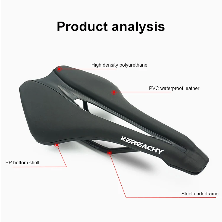 KEREACHY Bicycle Saddle Seat for Road Beach Racing Bike PU Leather Mountain Cruiser Bike seat