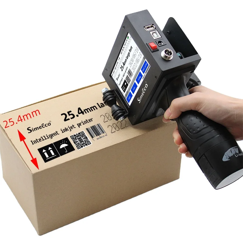 SC25 25.4mm Handheld printer intelligent number digital batch number adjustable bottle cap mask production date coding machine