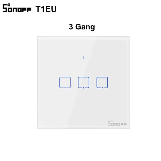  Интеллектуальный выключатель света Sonoff TX T1 ЕС 1 2 3 Gang Wi-Fi/433/RF переключатель модуль автоматизации 