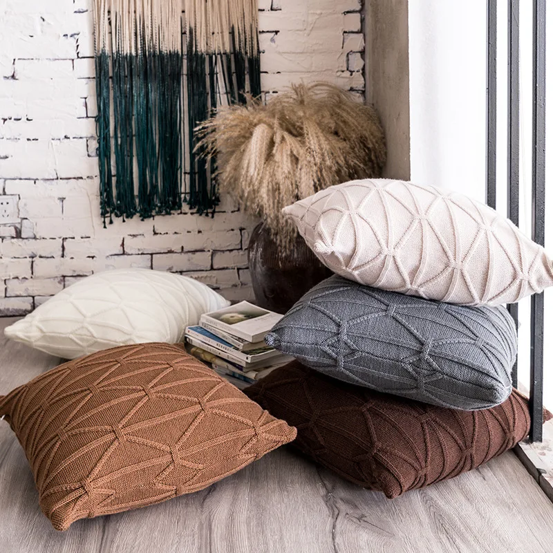 Knit Macrame Decorative Booque Valley Throw Cushion Pillow Case Cushion Covers For Sofa Bed Car Chair