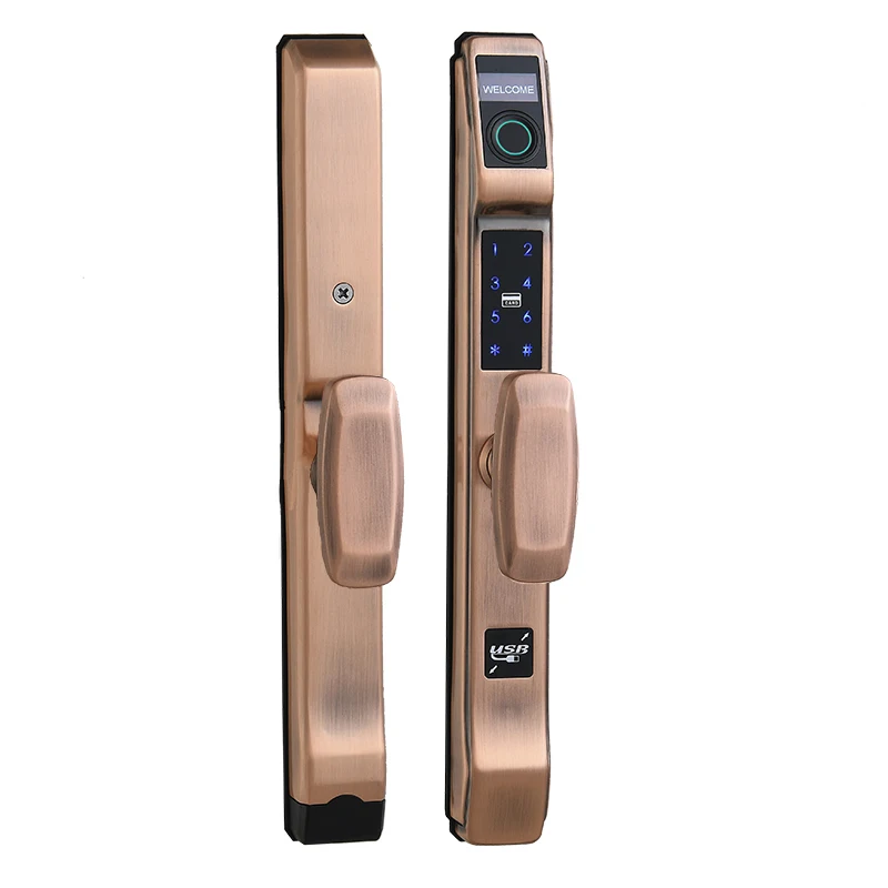Intelligent sliding door lock available key fingerprint card