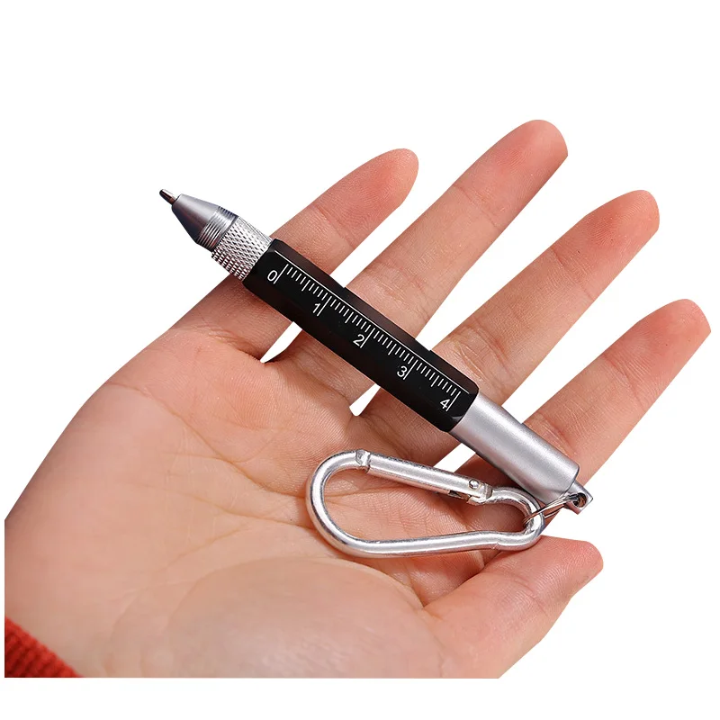 Custom promotional hot selling portable keychain multi function metal tool ballpoint pen