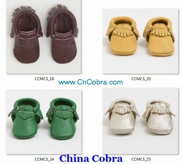 
2021 CHINA COBRA newest design soft sole leather baby moccasins shoes infant toddler shoes 