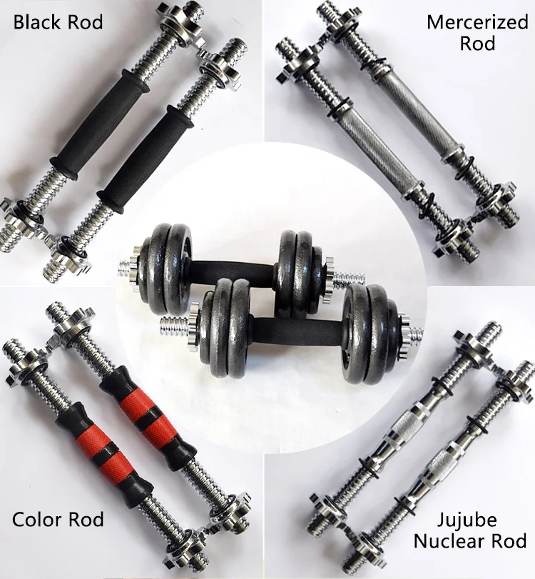 Factory Cast Iron sales gym free strength weight training Connector Option dumbells adjustable 15kg barbell dumbbells sets