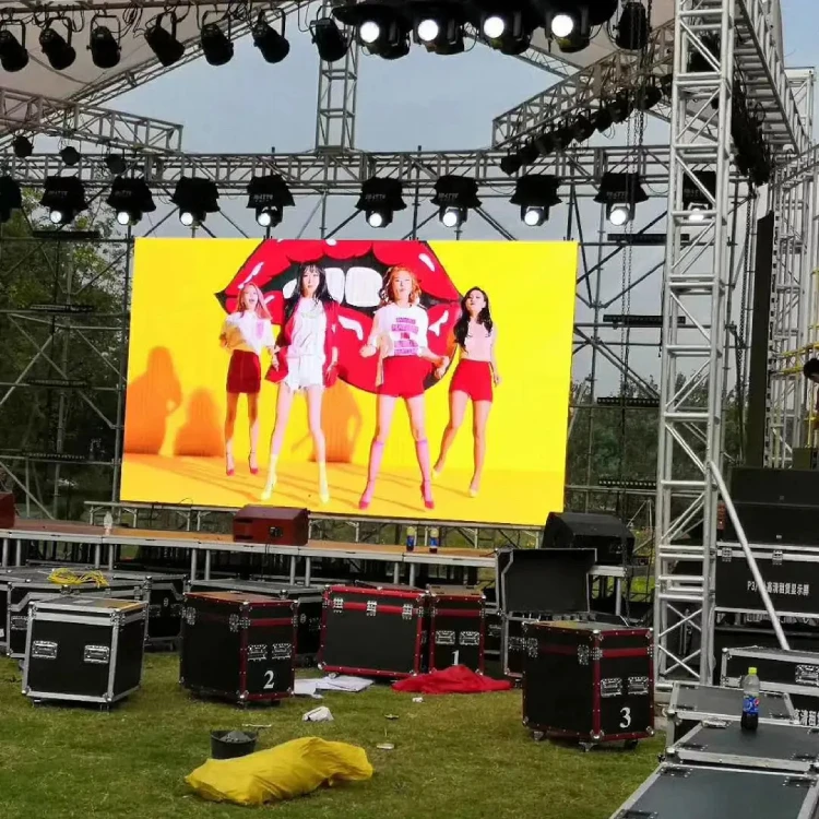 India Market Hot Sale 576x576mm LED Full Color P4.8 P6 Outdoor Stage Wall Advertising Rental Novastar Led Display Screen