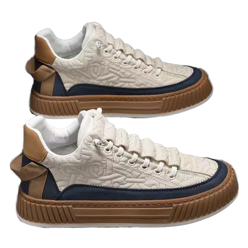 2024 SDS Весенняя мужская повседневная кожаная обувь модная спортивная Корейская версия холщовая верхняя стильная для бега