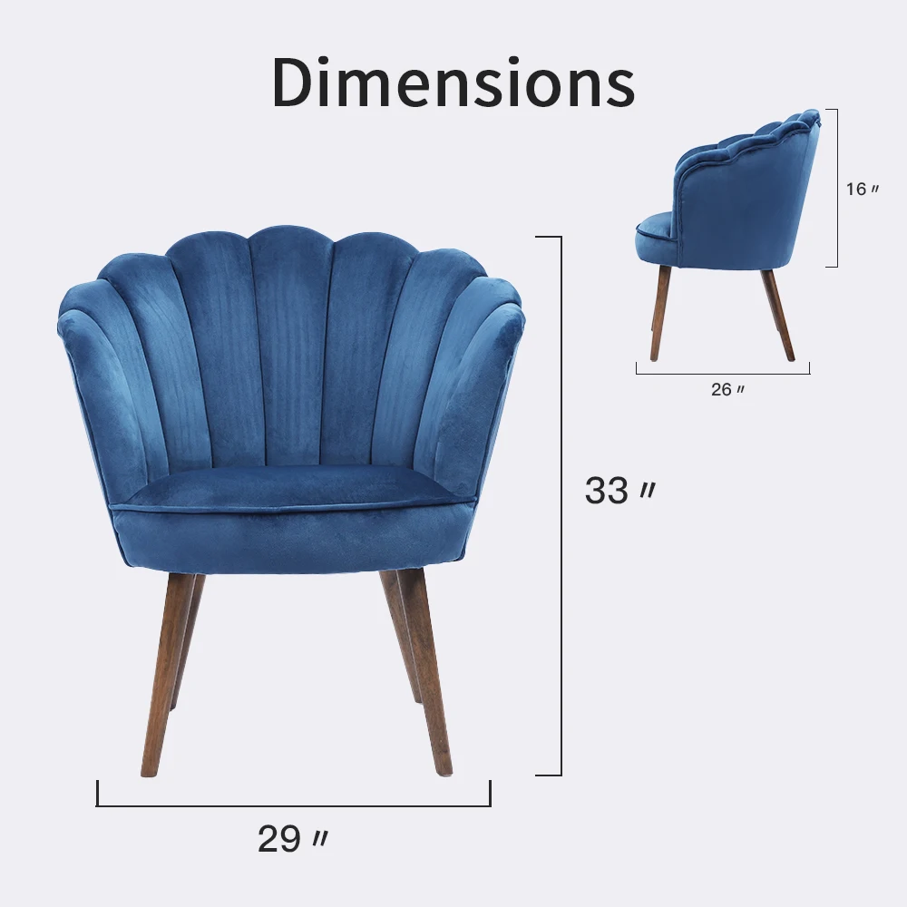 1049 Modern Living Room Furniture Flower Shape Velvet Single Sofa Chair