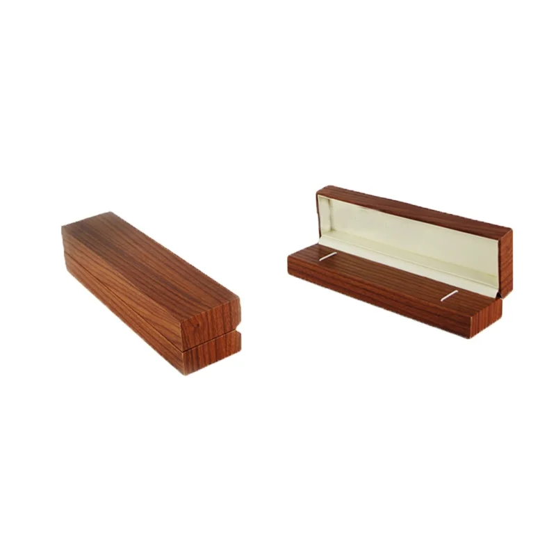 empty top raw wooden box rectangle pen storage box watch display case