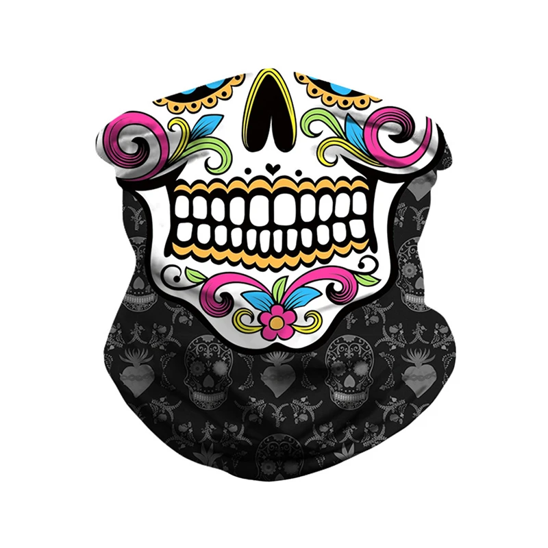 Seamless Neck Buffs Motorcycle Cycling Skull Face cover Bandana Headband Men Ski
