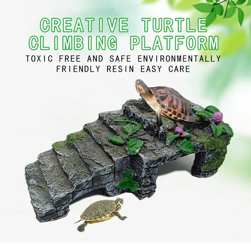 Aquarium fish tank turtle reptile rock platform terrace aquarium decoration turtle hole