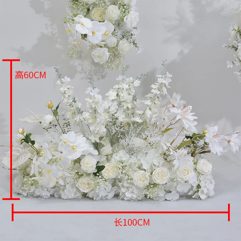 Factory Customized white flower rows Wedding Backdrop Decorative Hydrangea Props Artificial Flower Rows Floral Arches Decoration