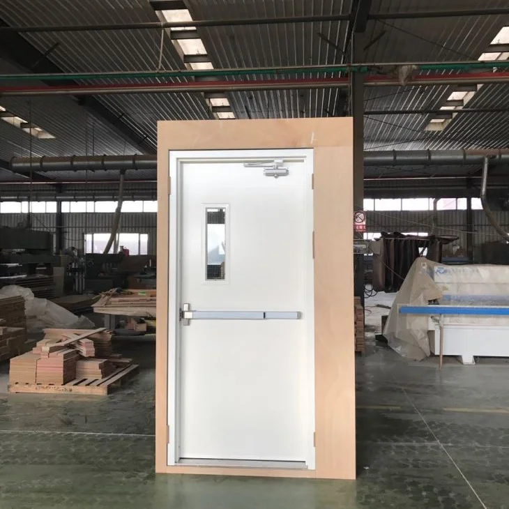 ul approve 3 hours fire rated prehung exterior hollow metal steel doors with frame for shops