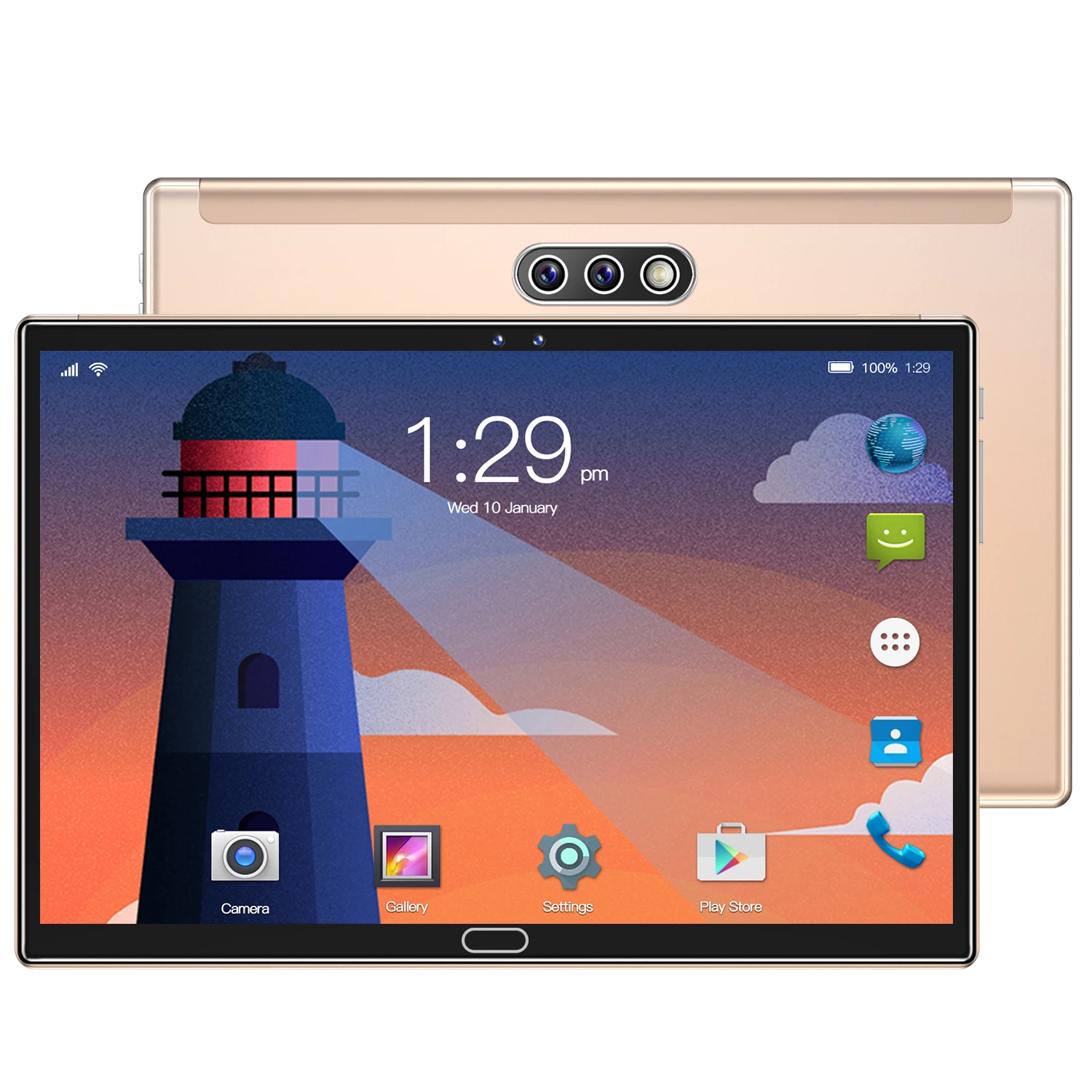 Dual card WiFi 10.1 inch Tablet PC 5000mAh Android OS 10.0 face recognition HD full screen GPS World Clock tablet