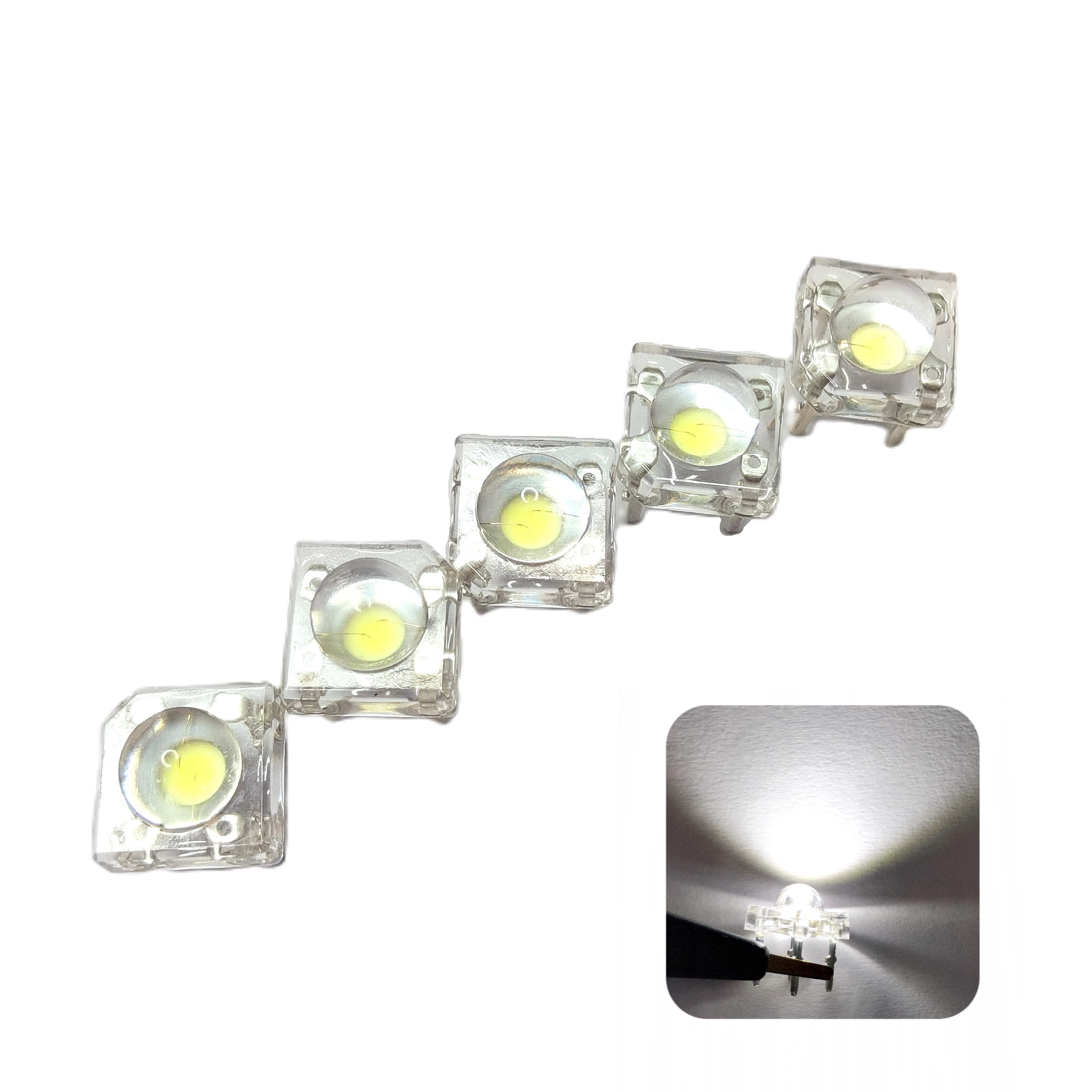 High Brightness Cool White 4 Pin Piranha Water Clear Lens Super Flux 5mm LED