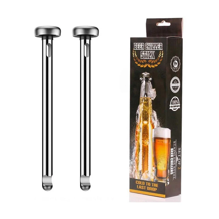 Flashing Stainless Steel cooler Ice Beer Bottle Chiller Wine Chill Sticks