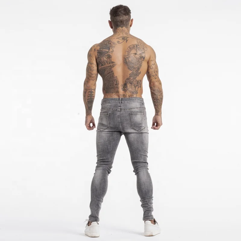 Custom Button Fly Super Skiny Fit Long Jeans Pants Skinny Jeans Men Ankle Fit Pants Mens Jeans