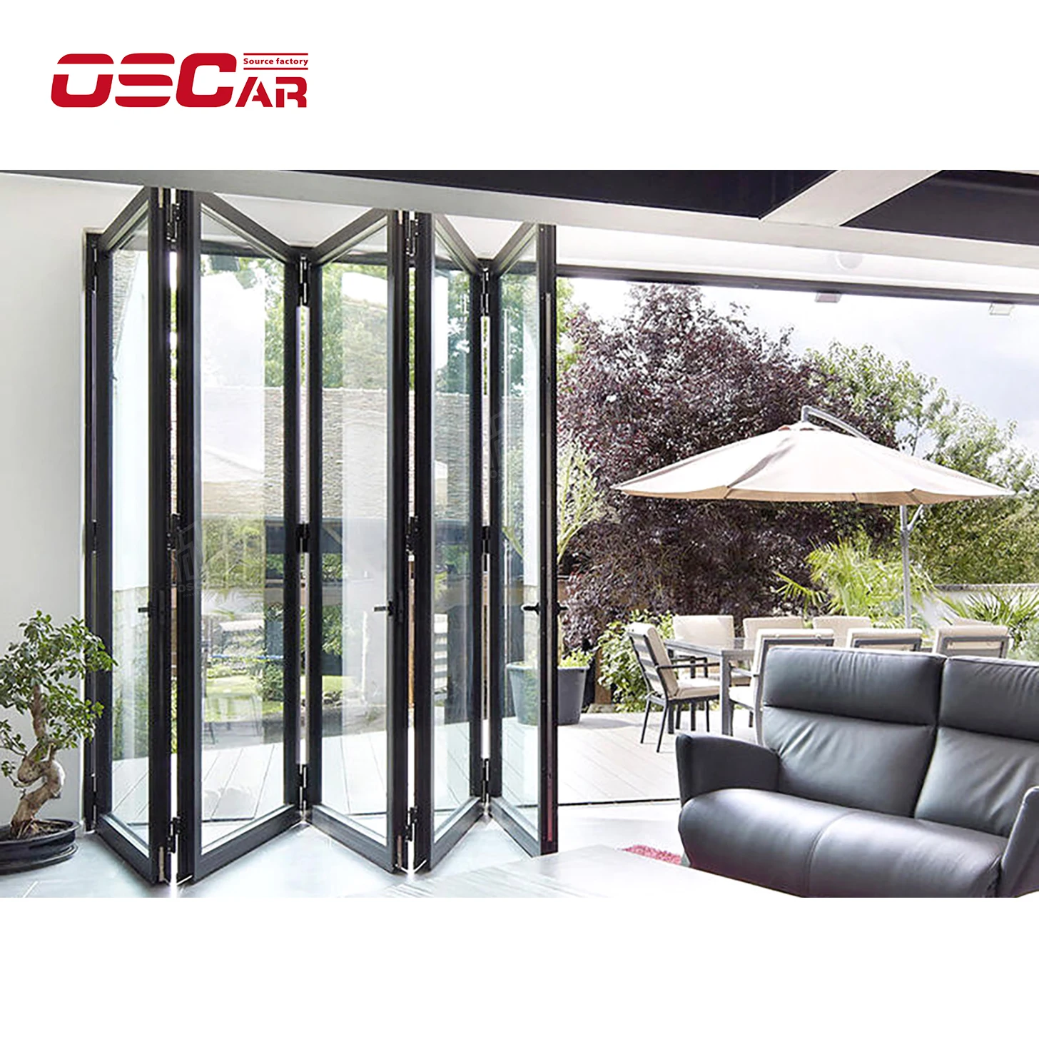 Oscaracso Canadian style Aluminum Alloy frame flip out window Commercial use gas strut pass through windows Exterior awning wind