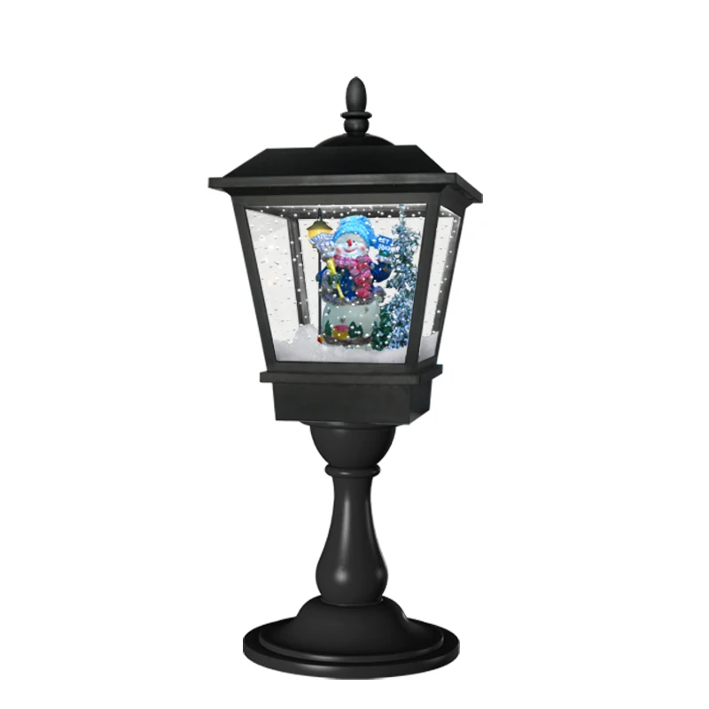 New Christmas Decorations Creative Mini Float Snow Lights Festive Set Decoration Power Props Street Lamp