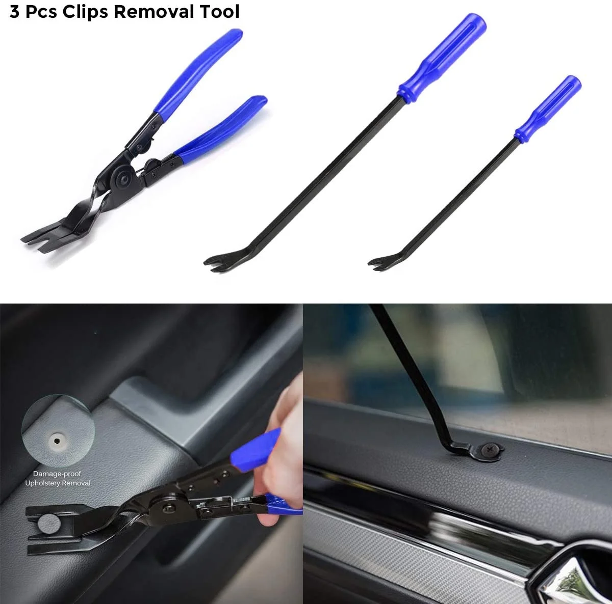 18pcs Clip Plier Upholstery Remover Trim Removal Tools Kit  Pry Tool Set with Portable Storage Bag