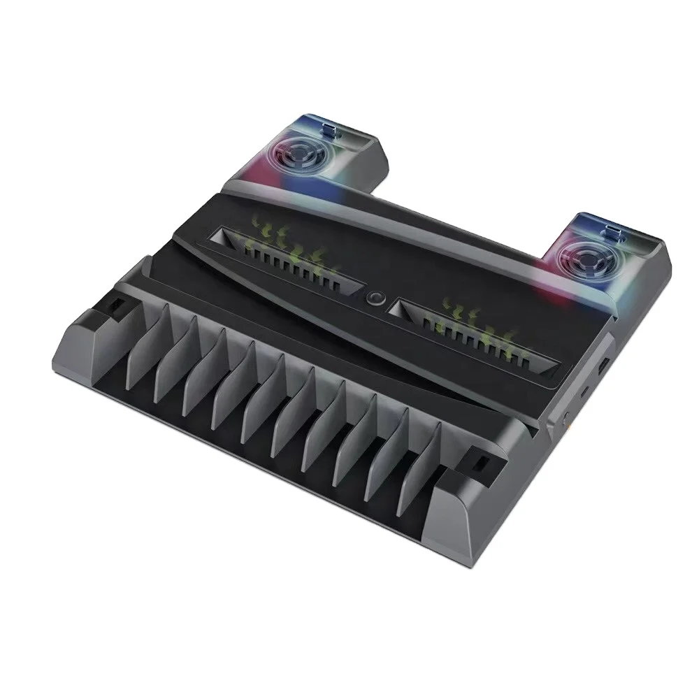 PS5 Games Consoles Charging Cooling Stand PS5 Charger Dual Charge 2 Cooler Fan 13 Game Storage for PS5 Digital Edition/Ultra HD