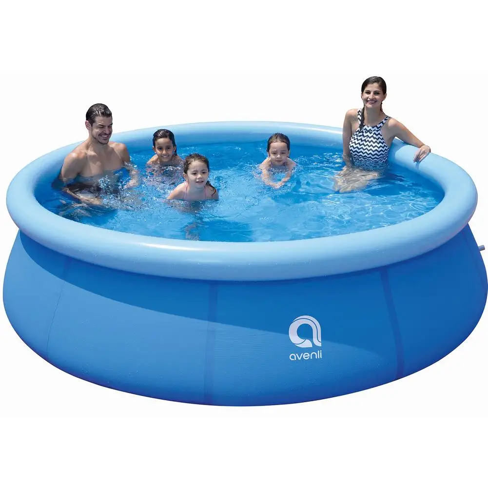 Inflatable Above Ground Outdoor Easy Set Swimming Pool   With Repair Patch Above  Backyard  Framed  Removable Pool