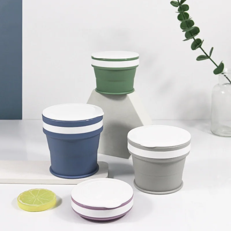 Customizable food grade silicone water cup portable heat-resistant and heat-resistant outdoor water cup