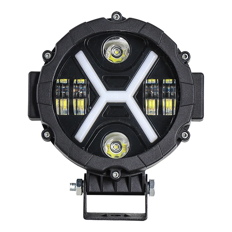 12V-24V Running DRL Headlight 7Inch Round Led Headlight Projector Angel Eyes Headlamp For Car Jeep Renegade