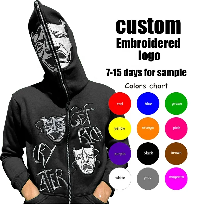 Y2k Custom Hoodies Blank Hooded Plus Size Mens Pullover Full Zip Up Wholesale Printed Oversize Heavy Sweatshirts Mens Hoodies