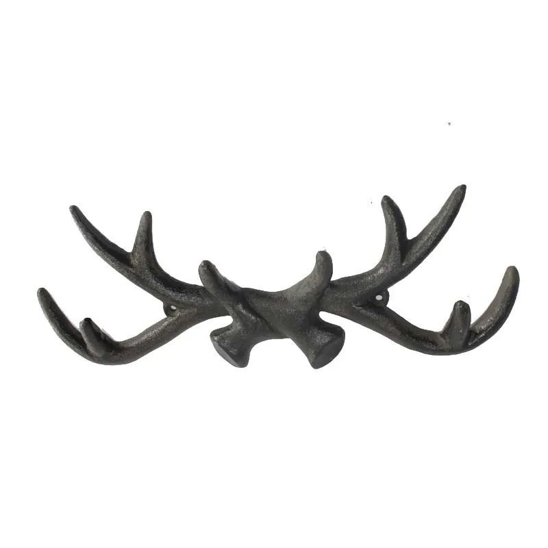 Vintage Rustic Cast Iron deer antlers hooks  keys hook wall mounted