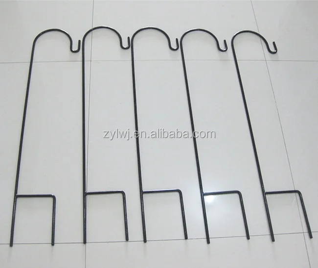 Стальной овчинный крючок с черным порошковым покрытием для украшения сада