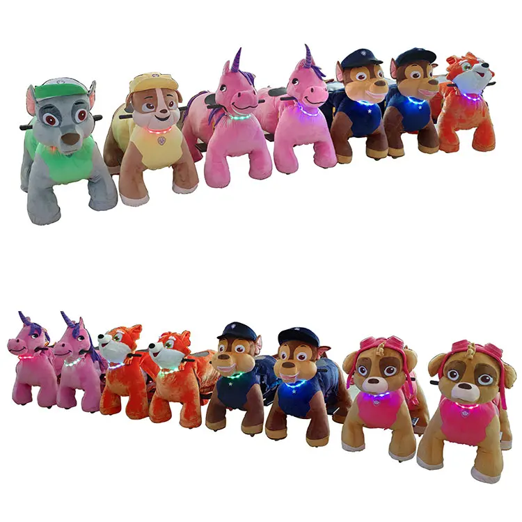 Kids electric battery operate animal scooters motorized plush riding animals cars