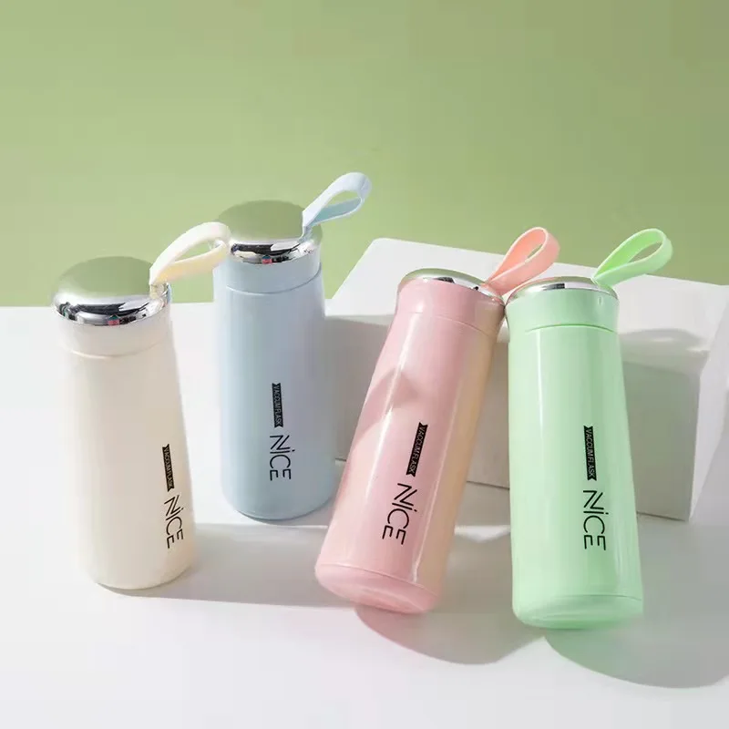 Pure Color Classic Custom Logo Business Stainless Steel Thermos Cup Vacuum Insulated Tea Infuser Water Bottle
