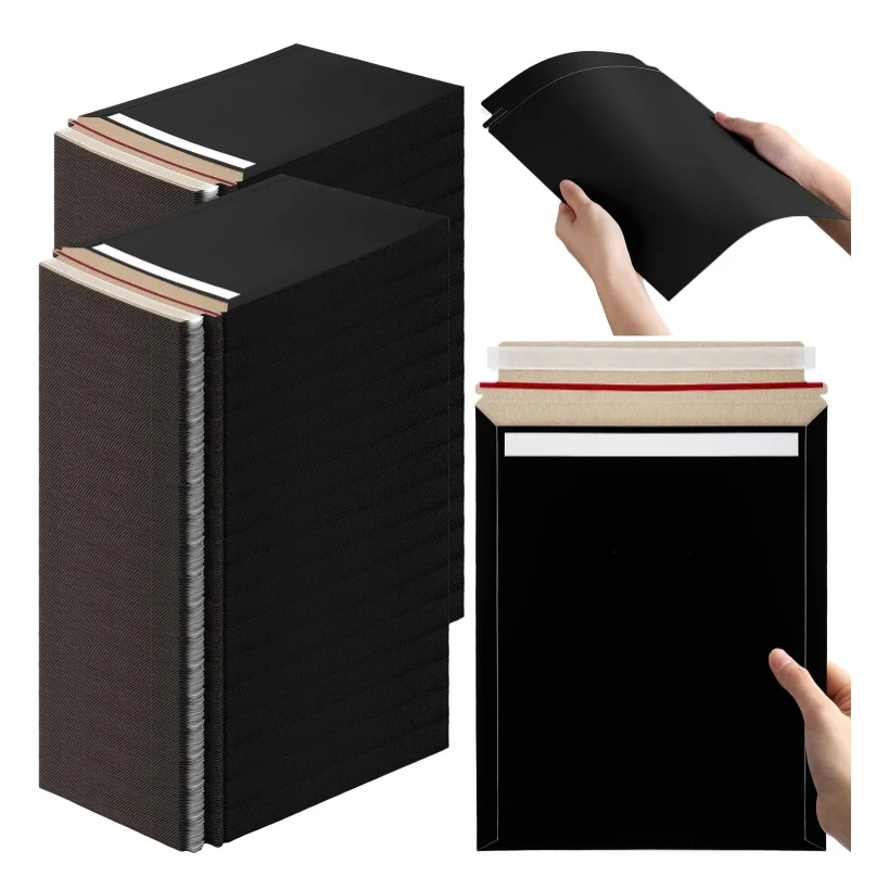 Wholesale Custom Recyclable Brown Kraft Paper Cardboard Mailer Envelope Printing Document Photo Rigid Mailing Envelopes