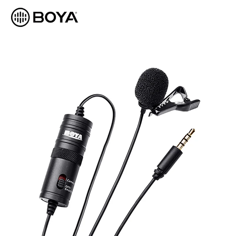 Original BOYA BY-M1 Professional Lavalier Microphone 6M Wire Mic Stereo Audio Recorder Interview Clip Microphone For DSLR Camera